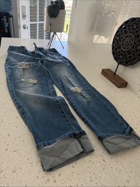 Grace & Lace Relaxed Blue Distressed Men's Jeans